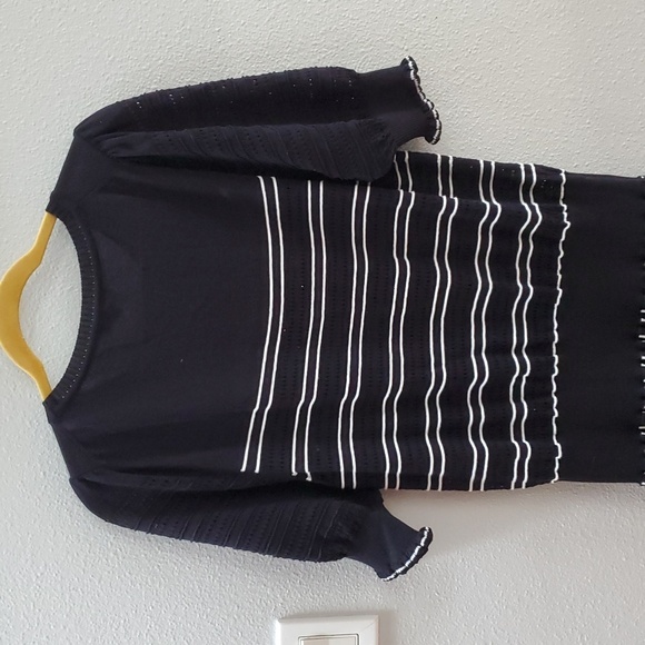 ME+EM cotton stripe Elegant Black Striped maxi dress - Picture 10 of 11